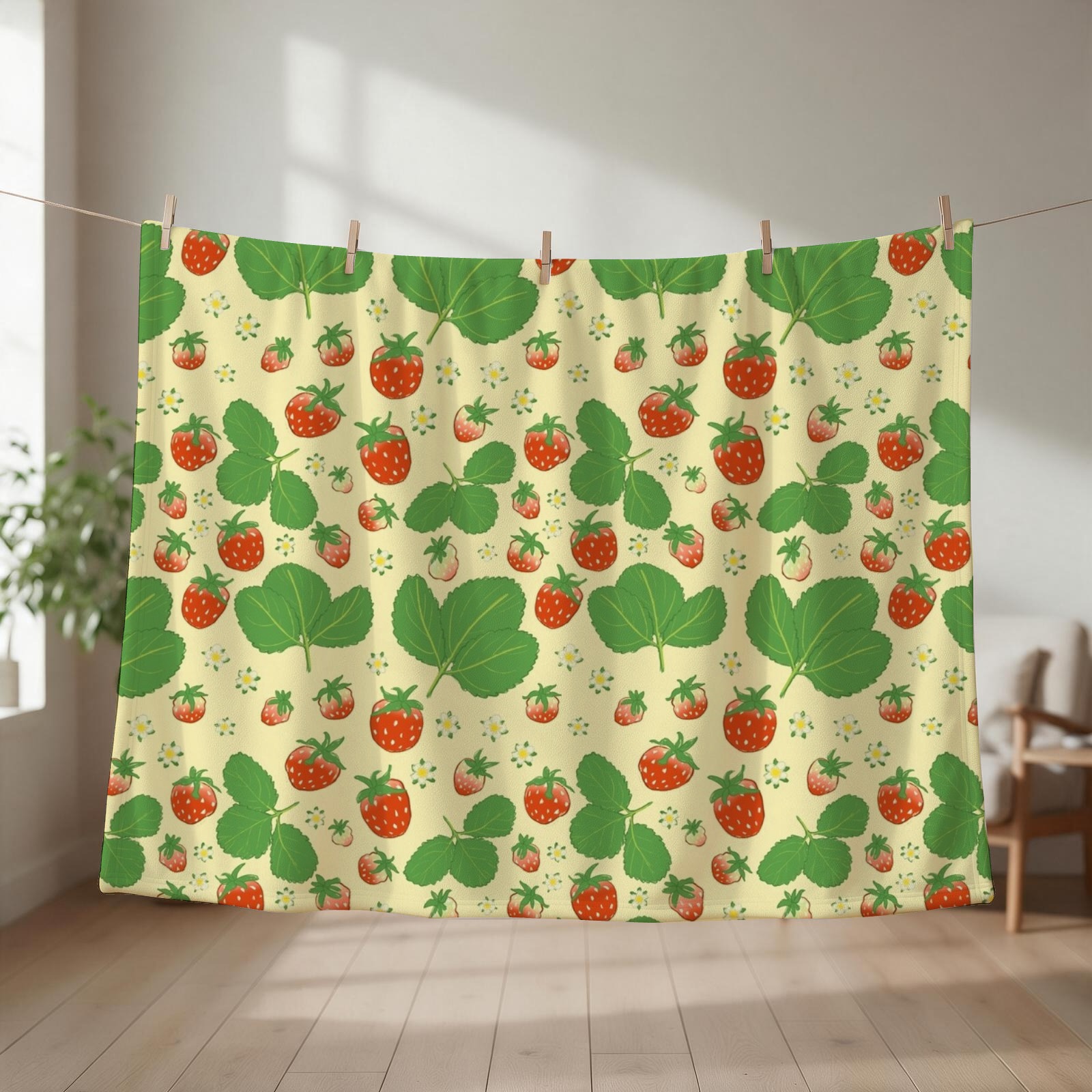 Anime Cosplay Idea - Couverture à motifs de fraises vintage,