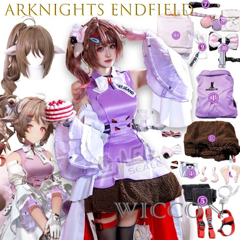Anime Cosplay Blue Hair - Costume de cosplay Arknights Endfield Eldara