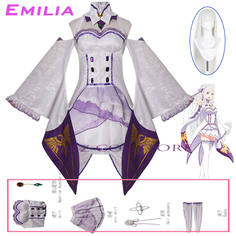 Costume de cosplay Emilia Anim - Anime Cosplay Ladies avis et prix