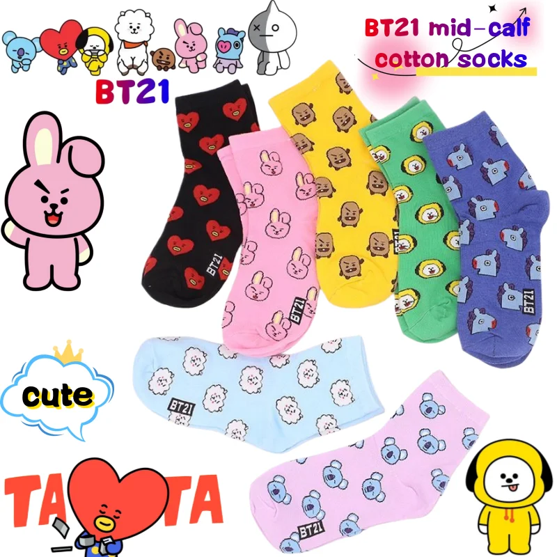 Chaussettes mi-mollet BT21 Koy - Anime Cosplay Couple avis et prix